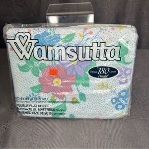 Wamsutta DAHLIA Floral Non Iron Double Flat sheet 54x75” Vintage